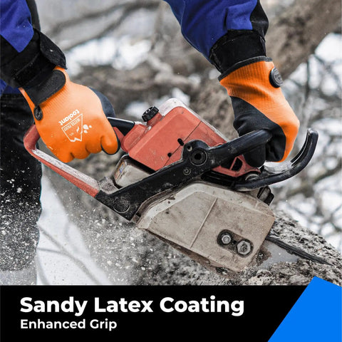 100% Waterproof Winter Work Gloves For Men And Women With Thermal Insulation Double Layer Fully Dipped Latex Cutting Branches