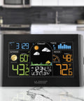 Wireless Color Weather Station with Digital Forecast and Trend Arrows monitors indoor and outdoor temperature and humidity