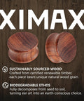Wood Ear Gauges Set 2 To 6 Pieces Hollow Rosewood Tunnels Plugs With Double Flared Stretchers Piercing Jewelry For Your Stretched Ears 0G To One And Three Sixteenth Inch 8mm To 30mm with natural wood grain showcasing sustainability information.