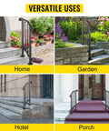 Outdoor Stair Railing For 1 Or 2 Steps Aluminum Handrail For Concrete Or Wood Stairs Black at various locations