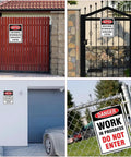 Restricted Access Safety Sign For Authorized Maintenance Pros Only 8x12 Weatherproof Aluminum on various gates and fences
