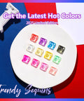 24 Color Hema Free Solid Gel Nail Polish Kit with Ombre Gel and Pat Paint Gel displayed on white plate.