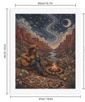 Paint By Numbers Kit For Adults Beginner Guitar Desert Camp Set With moonlit guitar player by campfire on frameless canvas