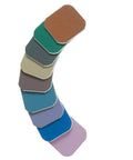 Soft Touch Micro Mesh 2 Inch Sanding Pads Kit With Grits 1500 Through 12000 in fan layout, nine assorted colors.