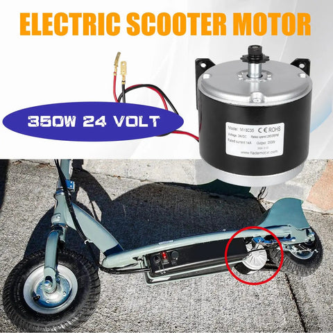 Electric Scooter Motor For Razor E300 E300S E325 MX350 MX400 Drive Speed Control PMA Brushed Permanent Magnet 24V 350W Low Noise Performance Quiet Ride Durable Direct Replacement Fits Popular E Scooters