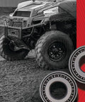 Harley Wheel Bearing Seal Kit Replacement 25-1001 with double lip TC seals and stainless garter spring next to ATV in mud