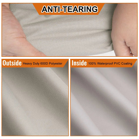 Close-up of durable 600D polyester fabric and waterproof PVC coating of Pyramid Patio Heater Cover For Hiland Propane Heater