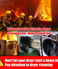 Firefighters extinguishing fire; burnt dryers shown; highlights need for Dryer Vent Cleaning Kit With Vacuum Hose Attachment And Lint Brush, Universal Fit For Most Vacuums And Dryers, Reaches Behind Appliances To Deep Clean Dryer Ducts, Lint Traps, And Refrigerator Coils, Black for prevention.