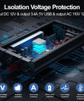 Three Thousand Watt Power Inverter From 12V DC To 110V 120V AC With 6000W Peak showing internal voltage protection features