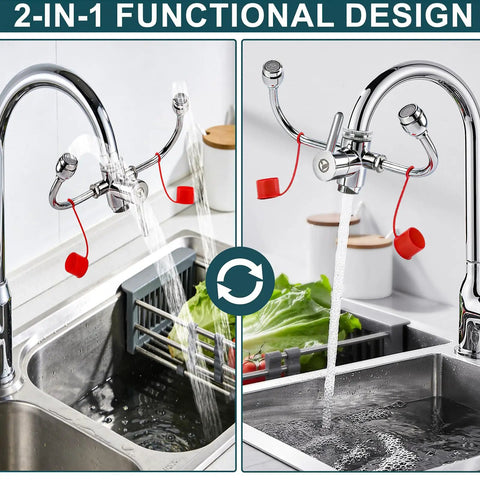Eyewash Faucet Attachment Kit For Sink Mount Easy Install Emergency Eye Wash Station With Universal Adapters OSHA Approved First Aid Eye Flush Unit Keeps Sink Functional While Delivering Continuous Safe Eyewash installed on kitchen sinks