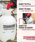 One Gallon Bleach Sprayer For Lawn And Garden Yard Work With Bleach Resistant Poly Tank and funnel top on table