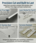 Stainless Steel Shim Kit Set For DIY Pros, 60 Slotted 2x2 Shims, 6 Thicknesses For Machine Leveling, Motor Alignment, And Equipment Adjustment
