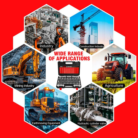 160 Piece JIC And ORFS Hydraulic Cap And Plug Kit For Hose Tube And Pipe Fittings With Precision Threading, industrial use