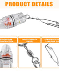 Super Bright 4.3 Inch LED Fishing Light For Night Fishing With Clip Waterproof Underwater Lamp showing ABS body and stainless steel clip