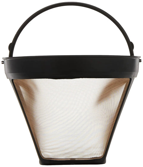 Gold Tone Permanent Coffee Filter Reusable Size Four Cone Shaped Fits Series 7 And Series 9 Coffee Makers Keeps Essential Oils In The Brew
