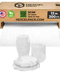 Eco Friendly Honeycomb Packing Paper Cushioned For Shipping And Moving Replaces Plastic Bubble Wrap Sustainable Paper With Self Dispenser Box White 12 Inch By 300 Feet, showing honeycomb structure and dispensed paper.