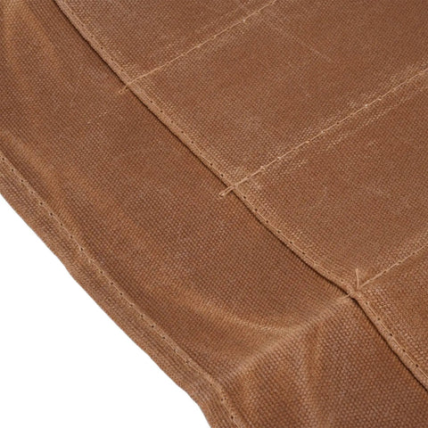 Close-up of Seven Slot Waxed Canvas Chef Knife Roll Bag For Outdoor Camping And Travel Durable Knife Case with visible stitching.
