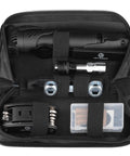Bike Repair Bag With Tire Pump And 16 In 1 Multitool Kit For Cycling, portable waterproof tool bag interior view with tools