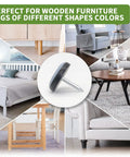 Three Quarters Inch Nail On Chair Leg Floor Protectors on different furniture, shown in living room and bedroom settings
