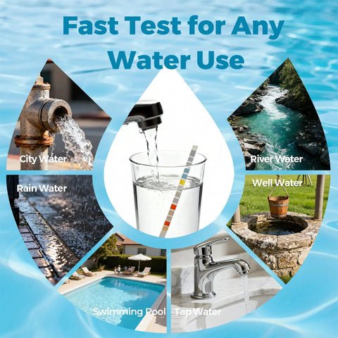 Drinking Water Test Strips Kit 125 Count 16 In 1 Quick Screening For Hardness pH Iron Nitrite Copper Chlorine Lead Carbonate Alkalinity