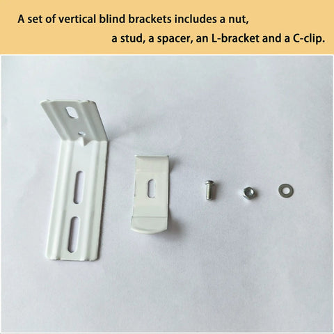 Six Pack Vertical Blind L Brackets With Clips, 3 Inch Length, Outside Mount For One And A Half Inch Headrail Width Blinds, Durable Metal Mounting Brackets For Long Lasting Support components