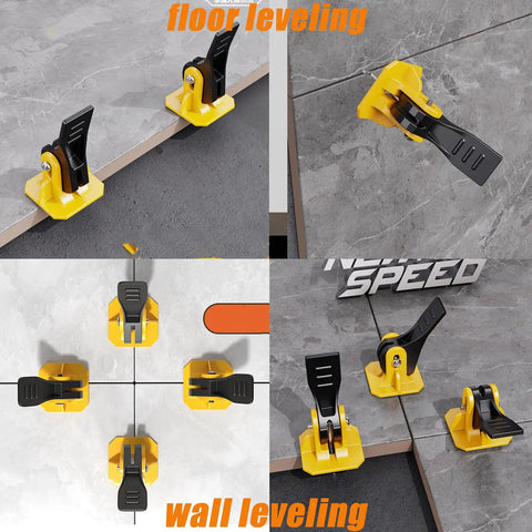Tile Leveling System Kit With 1/8 Inch Spacers, Reusable 50 Pcs Leveler Tools for Wall and Floor Installation, Close-up View