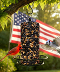 Rugged Cylinder Bird Feeder Holder For Outdoor Hanging Holds Bird Seed Cylinders Logs And Birdseed Cakes Up To Six Inch Diameter