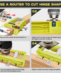 Green Door Hinge Jig For Quick Install No Fuss All In One Router Template setup and use instructions