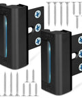 Heavy Duty Door Reinforcement Lock For Inside Use Upgraded Front Door Security For Kids Withstand 800 Lbs Of Force 2 Pack Black