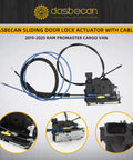 RAM ProMaster Sliding Door Latch Lock Actuator With Cables For Right Passenger Side Door Replacement For 2019-2025 Cargo Vans