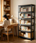 Five Tier Boltless Steel Storage Shelving Unit With MDF Boards Beefy Heavy Duty Garage Rack in home office setting