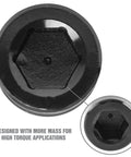 Close-up of Heavy Duty 19mm Crank Bolt Socket For Harmonic Balancer Removal showing hexagonal design for high torque applications.