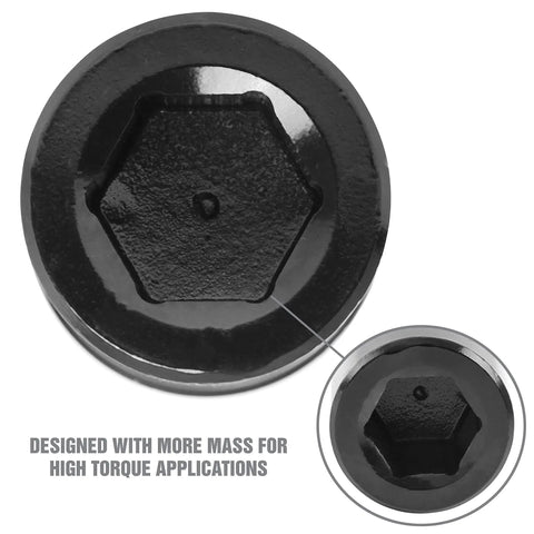 Close-up of Heavy Duty 19mm Crank Bolt Socket For Harmonic Balancer Removal showing hexagonal design for high torque applications.