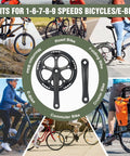 48T Steel Chainring Crankset With 170mm Arms And Aluminum Single Cover Fits Single Speed And 6 7 8 9 Speed Bikes MTB And Road Bikes showcased