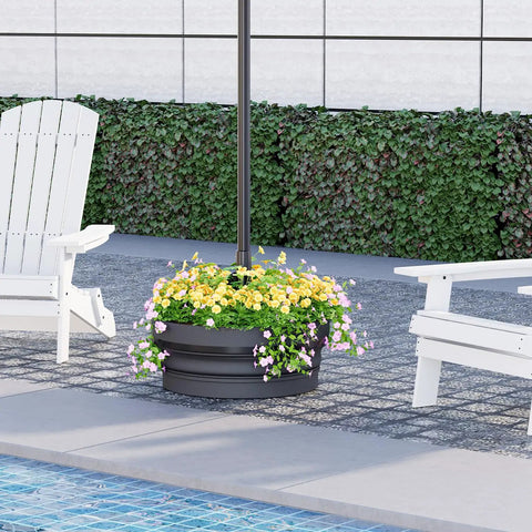 Beefy Heavy Duty Outdoor Umbrella Base Foldable Fillable With Sand Or Water Up To 110 Lbs Adjustable Fit For Patio Garden