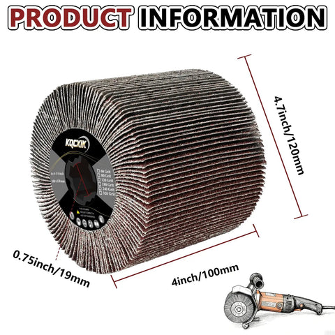 4.7 By 4 Inch Surface Conditioning Drum With 80 Grit Emery Cloth For Burnishing Machines, Fast Heat Dissipation With Open Cooling