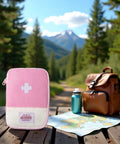 Pink Small First Aid Bag Empty Portable Medical Kit For Outdoor Camping Hiking Travel Emergency Pouch With Compartments