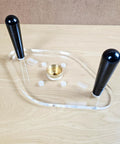 Lock Into Place With This Clear Acrylic Router Base Plate Six By Ten Inch Dual Grip Handles with pre-drilled holes for compact routers.