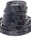 Elastic Poly V Belt 2PJ286 2 Peaks 1 Valley Conveyor Drive Belt 2 Pack For Powered Roller Systems Replacement Premium Spare Part Eliminates Slippage Stalling And Abnormal Noise While Keeping Constant Tension, stacked black PJ belts