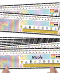 60 Pcs Classroom Desk Name Tags Set With Alphabet Number Line 100 Chart Addition And Ruler For 1st Through 3rd Grade