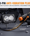 Beast 20W LED Ebike Headlight With 6500K White Yellow Beam IP76 Waterproof Universal 12V-60V and 3-pin plug connection
