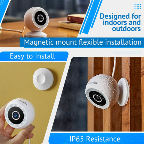 4MP 2K Outdoor Indoor Wired Security Camera with IP65 Weatherproof, Starlight Sensor and Color Night Vision in use