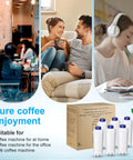 Mutital Delonghi coffee machine filter cartridges; activated carbon water filters, six white cartridges with blue caps beside a box.