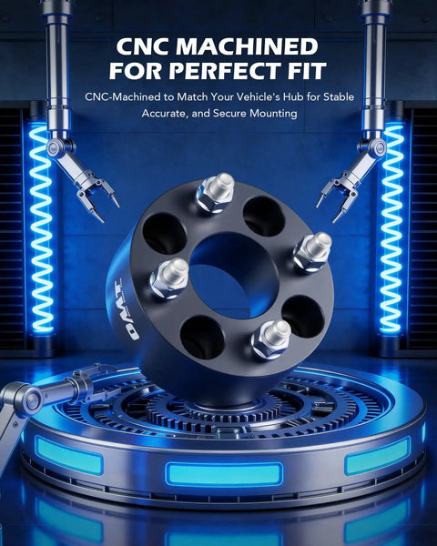 4x4 Wheel Spacers For Golf Carts Set Of 4, CNC machined aluminum spacer with bolts on futuristic platform