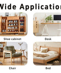 Wide Application of 24 Piece M6x15mm Barrel Nut Cross Dowels Kit in furniture: shoe cabinet, desk, chair, and bed.