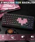 Pro Level 75 Percent Wireless Mechanical Keyboard Featuring Gasket Mount Design Multimedia Control Knob Hot Swap Slots Snappy Switch Responses with RGB backlight