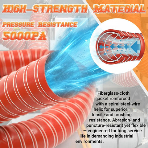 3 Inch By 10 Foot Silicone Air Duct Hose showing high-strength material and pressure resistance