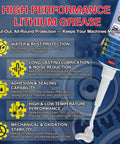 White Lithium Grease Multi Purpose Waterproof Lubricant For Hinges Bearings Gears Track Rails Go To Choice For Marine Auto Industrial And Household Use 3oz 85g Delivers Long Lasting Smooth Operation And Quiet Performance tube application with features list