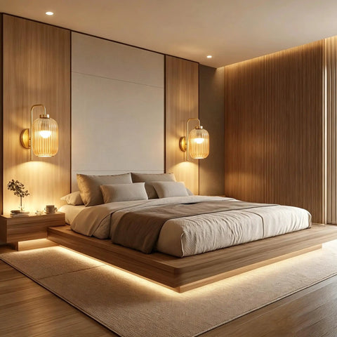 Rechargeable Battery Wall Sconces With Clear Glass Shades, Customizable Rgb Lighting Paired With Seamless Dimmable Levels And Adjustable Color Temperatures, Straight Up A Serious Home Decor Flex, illuminating a modern bedroom.
