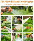 Heavy Duty Garden Hose Nozzle With 10 Pattern Watering Sprays, Thumb Control On Off Valve, Metal Inlet And Durable ABS And TPR Construction, Perfect For Lawn Care, Garden Beds, Car Washing And Pet Bath, Bright Orange Red